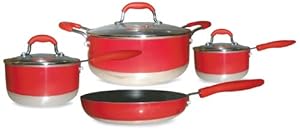 Gourmet Chef Induction Ready 7-Piece Non-Stick Cookware Set, Red at Sears.com