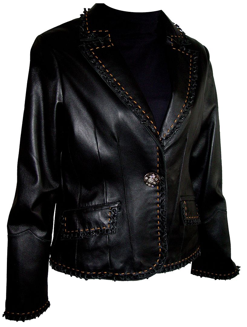 JOHNNYBLUE 4030 STANDARD Grade Genuine Black Soft Supple Light Lambskin Real Leather Blazer Jacket Hand Made Two Tone, Tailor Stitch at Sears.com