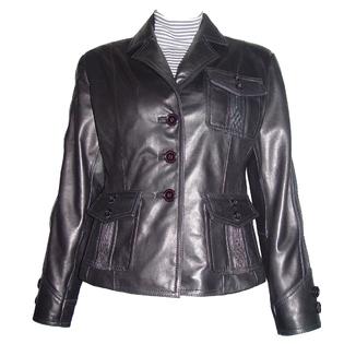 PACCILO FREE tailoring Women 4050 Lambskin Real Leather Blazer PACCILO FREE tailoring Women 4050 Lambskin Real Leather Blazer