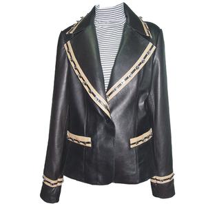 PACCILO FREE tailoring Women 4034 Lambskin Real Leather Blazer PACCILO FREE tailoring Women 4034 Lambskin Real Leather Blazer