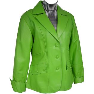 PACCILO FREE tailoring Women 4046 Lambskin Real Leather Blazer PACCILO FREE tailoring Women 4046 Lambskin Real Leather Blazer