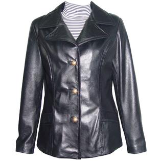 PACCILO 4 Season WearableWomen 4101 Simple Basic Lamb Leather Long Blazer PACCILO 4 Season WearableWomen 4101 Simple Basic Lamb Leather Long Blazer