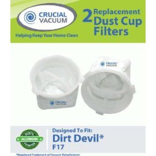 Crucial Vacuum 2 Dirt Devil F17 Replacement Dust Cup Filter Fits Dirt Devil KONE and KURV Hand Held Vacuum Cleaners; Compare to Dirt Devil F17 at Sears.com