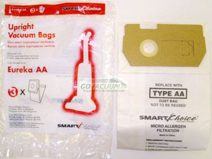 by Electrolux Eureka Vacuum Cleaner Bags Type AA, Part 58236B, 58623B-6, 54926B. Vacuum Cleaners