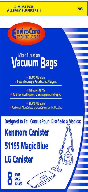 Envirocare 8 For Kenmore Type M Magic Blue 51195 Premium Allergen Canister Vacuum Bags 8 in a pack at Sears.com