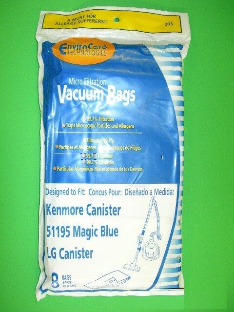 Crucial Vacuum Kenmore 51195 Micro Allergen 32-Pack Vacuum Bags Fits Kenmore Vacuum 51195 Magic Blue Canister; Part # 20-51195 (2051195) at Sears.com
