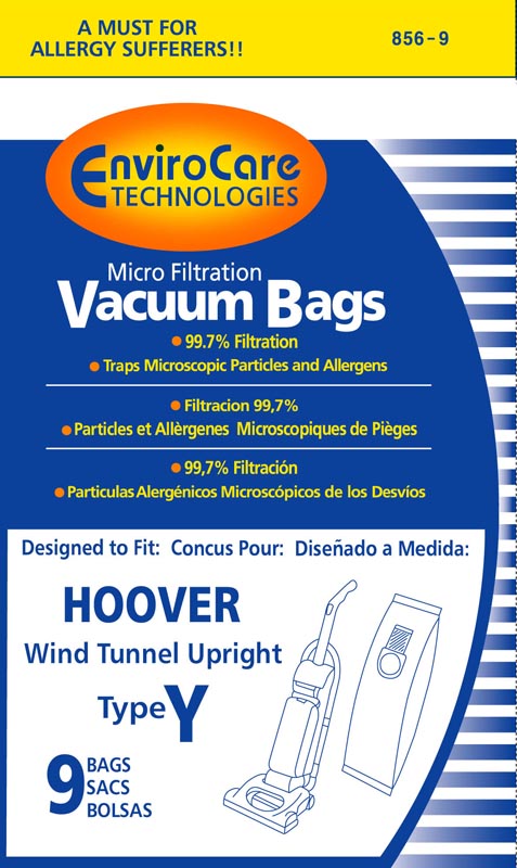 Hoover Type Z Envirocare Brand Allergen Microlined Vacuum Bags - 9 in a pack -