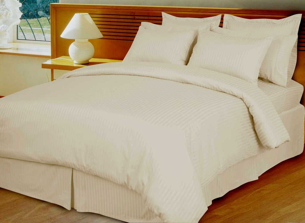 Scotts-sales Ivory Damask Stripe, Down Alternative 4-pc Comforter Set,100% Egyptian cotton, 600 Thread count at Sears.com