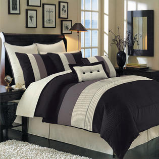 Scotts-sales California King size Black Hudson Luxury 8-Piece comforter Set Scotts-sales California King size Black Hudson Luxury 8-Piece comforter Set