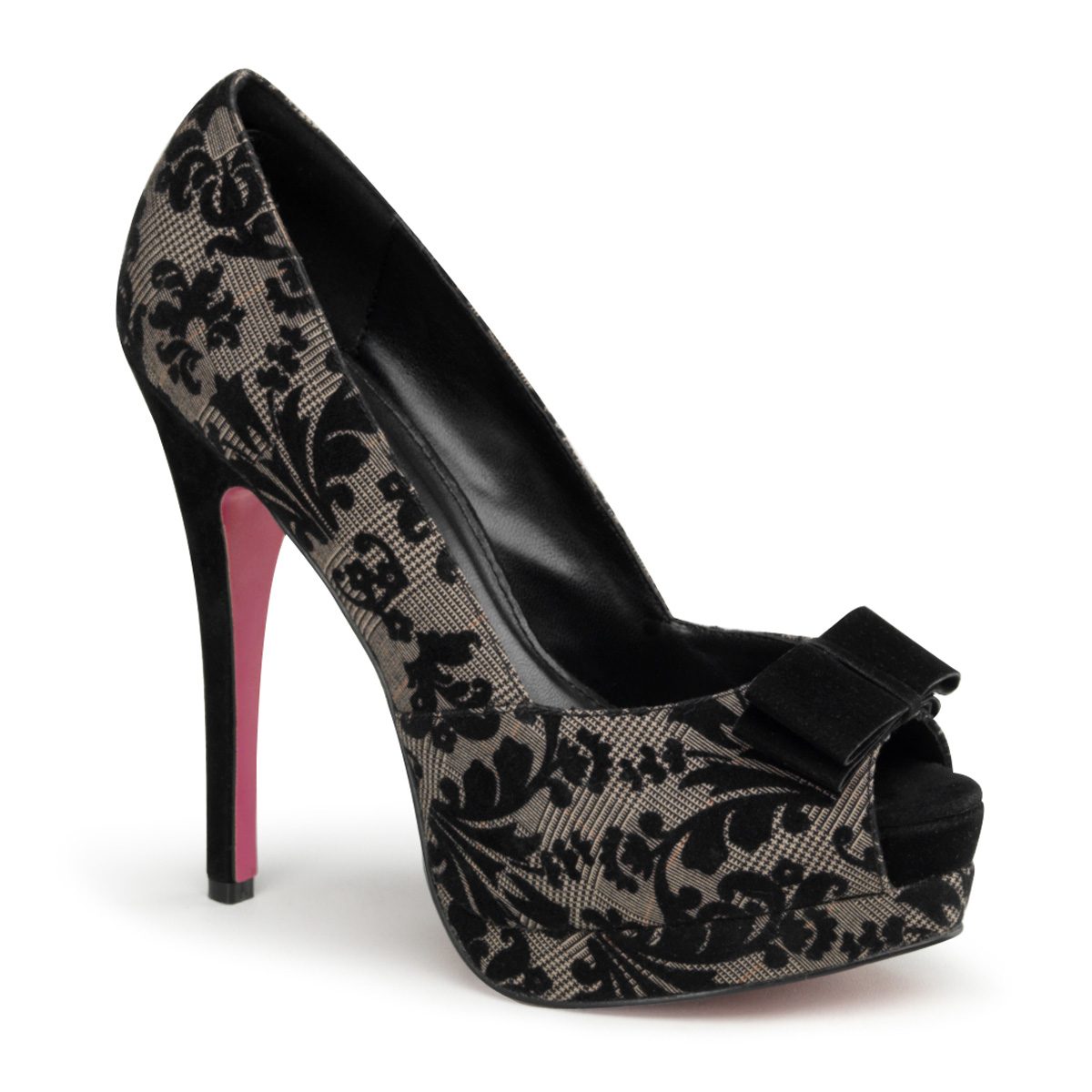 Pinup Couture Women's Pinup Couture BELLA 11 Peep Toe Bow Accent Pumps - Brown/Black at Sears.com