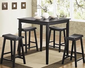 Coaster 5pc Counter Height Dining Table Stools Set Black Finish NoPart: 150291N at Sears.com