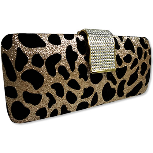 Jazzy Jewels Gold Animal Print Evening Bag Handbag Purse Clutch with Crystals at Sears.com
