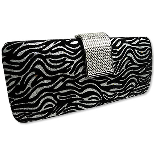 Jazzy Jewels Animal Print Evening Bag Handbag Purse Clutch with Crystals - Silver at Sears.com