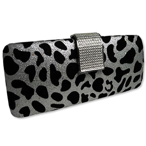 Jazzy Jewels Silver Animal Print Evening Bag Handbag Purse Clutch with Crystals at Sears.com