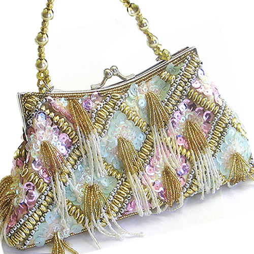 Jazzy Jewels Pastel Beaded Evening Bag with Tassels at Sears.com