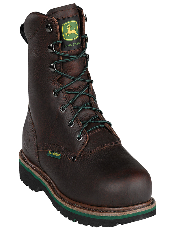 John Deere Work Boots Mens Steel Toe MET Lacer Dark Brown JD8373 John Deere Work Boots Mens Steel Toe MET Lacer Dark Brown JD8373