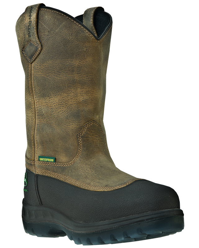 John Deere Work Boots Mens Waterproof WCT Steel Toe Aged Oak JD4692 John Deere Work Boots Mens Waterproof WCT Steel Toe Aged Oak JD4692