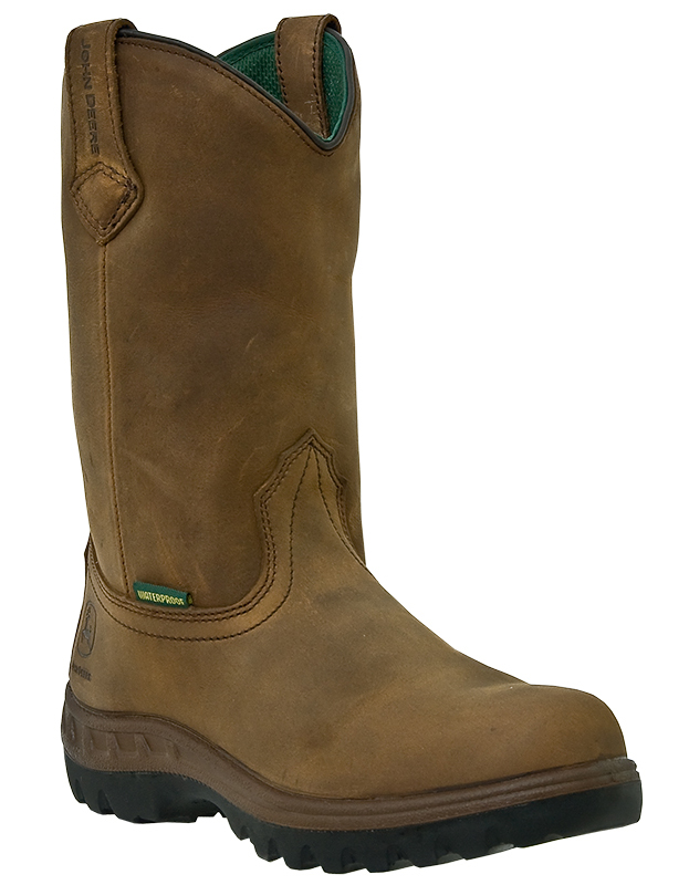 John Deere Work Boots Mens Waterproof Steel Toe Wellington Tan JD4604 John Deere Work Boots Mens Waterproof Steel Toe Wellington Tan JD4604