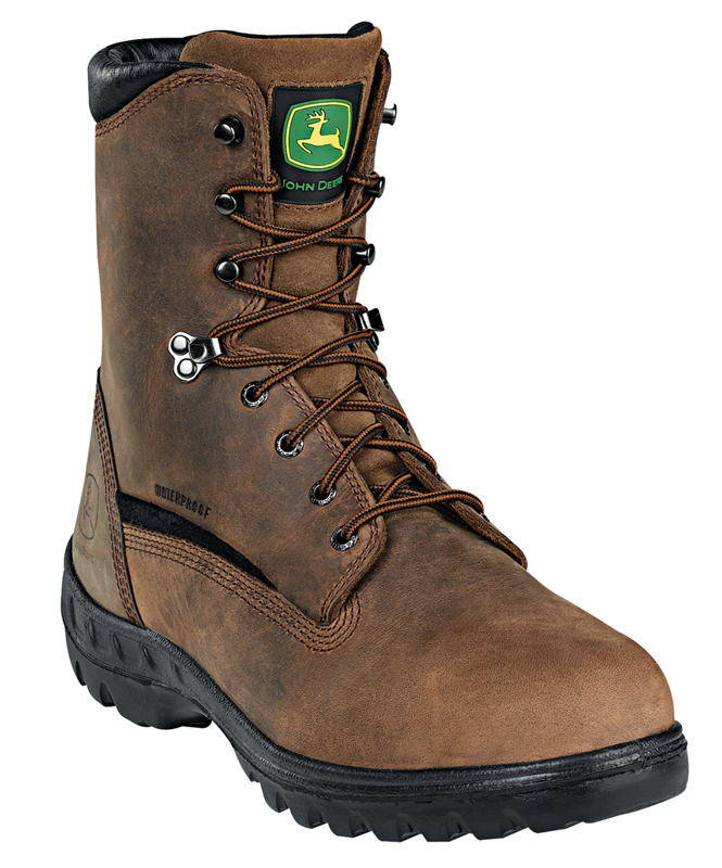 John Deere Work Boots Mens Steel Toe MET Lacer Brownstone JD8601 John Deere Work Boots Mens Steel Toe MET Lacer Brownstone JD8601