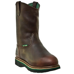 John Deere Work Boots Mens Leather MET Steel Toe Dark Brown JD4373 John Deere Work Boots Mens Leather MET Steel Toe Dark Brown JD4373