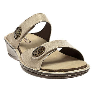 ARAVON Women's Aravon Charlotte Sandal by New Balance Buttons Extra-Wide (EE) Cream Leather AAL08CR_2E ARAVON Women's Aravon Charlotte Sandal by New Balance Buttons Extra-Wide (EE) Cream Leather AAL08CR_2E