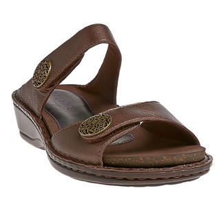 ARAVON Women's Aravon Charlotte Sandal by New Balance Buttons Narrow (AA, N) Bronze Leather AAL08BZ_2A ARAVON Women's Aravon Charlotte Sandal by New Balance Buttons Narrow (AA, N) Bronze Leather AAL08BZ_2A
