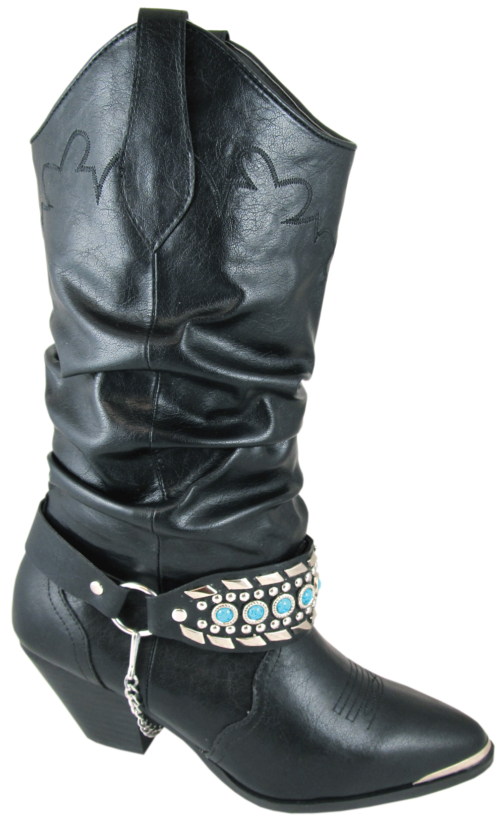 Smoky Mountain Smoky Mountain Carmen Women's Western Slouch Boots Black Synthetic Medium 6301 Smoky Mountain Smoky Mountain Carmen Women's Western Slouch Boots Black Synthetic Medium 6301
