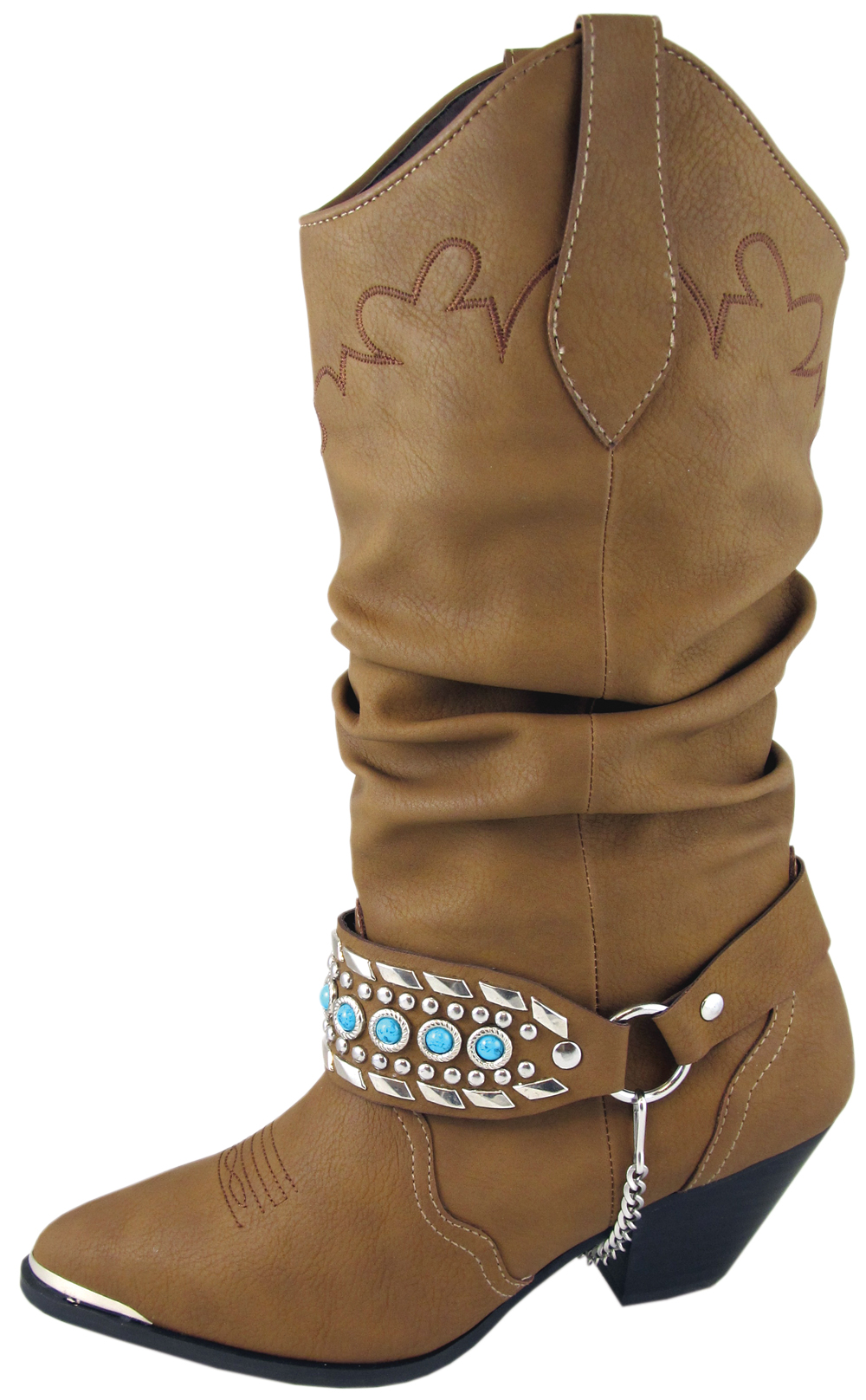 Smoky Mountain Carmen Women's Western Slouch Boots Tan Synthetic Medium 6302 Smoky Mountain Carmen Women's Western Slouch Boots Tan Synthetic Medium 6302