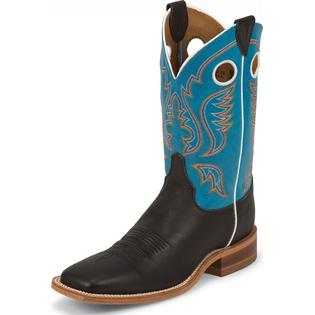Justin Men's Western Justin Boots Bent Rail Made In USA Square Toe Black Medium (D, M) BR311 Justin Men's Western Justin Boots Bent Rail Made In USA Square Toe Black Medium (D, M) BR311
