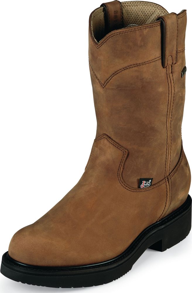 Justin Justin Mens Gore-Tex Steel Toe Pull-On Work Boot Made In USA Brown Medium (D, M) 6605 Justin Justin Mens Gore-Tex Steel Toe Pull-On Work Boot Made In USA Brown Medium (D, M) 6605