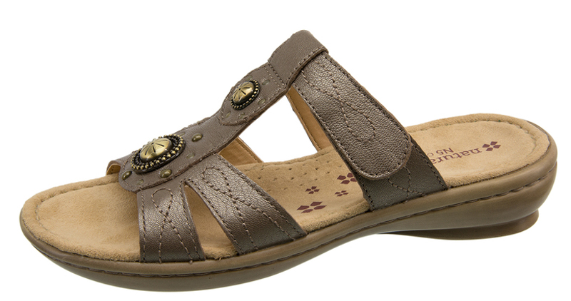 Naturalizer Naturalizer Journie Women's Slide Sandal Open Toe Nickel Alloy Leather Medium Naturalizer Naturalizer Journie Women's Slide Sandal Open Toe Nickel Alloy Leather Medium