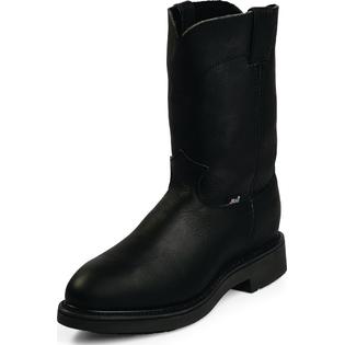 Justin Men's Justin Black Pit Stop Pull On Steel Toe Work Boots Made In USA Extra-Wide (EEE) 4767 Justin Men's Justin Black Pit Stop Pull On Steel Toe Work Boots Made In USA Extra-Wide (EEE) 4767