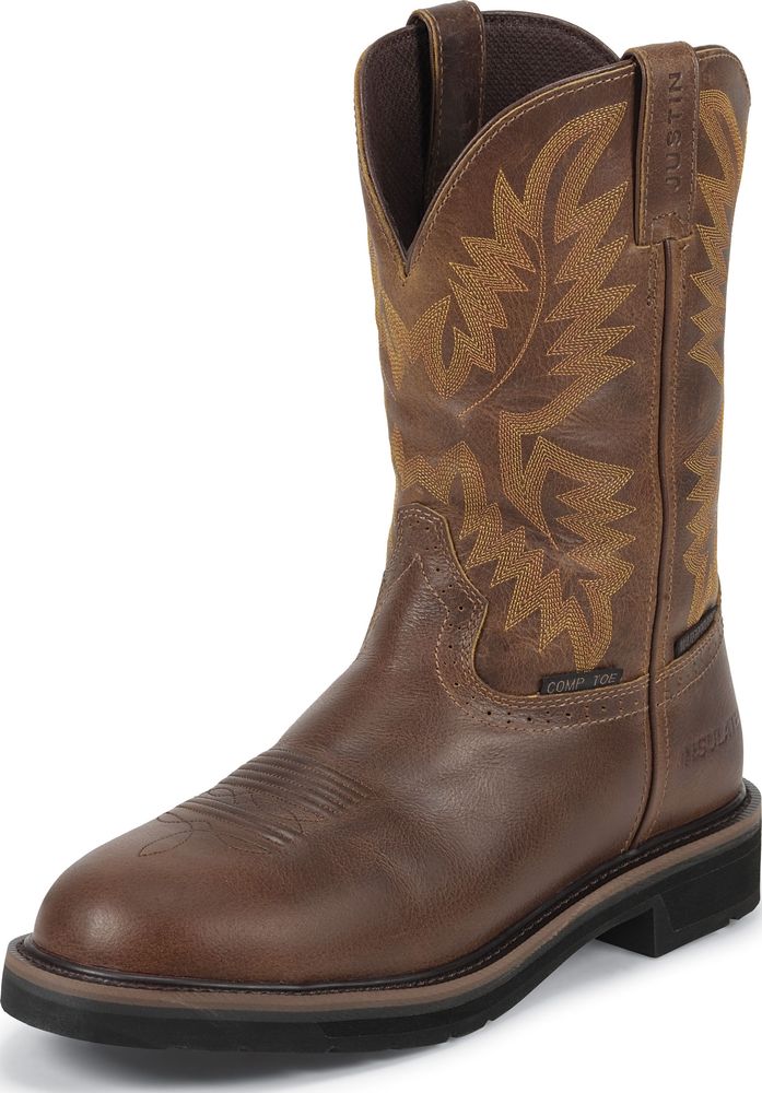 Justin Justin Men's Stampede Insulated Western Work Boots Composite Toe Medium (D, M) WK4827 Justin Justin Men's Stampede Insulated Western Work Boots Composite Toe Medium (D, M) WK4827