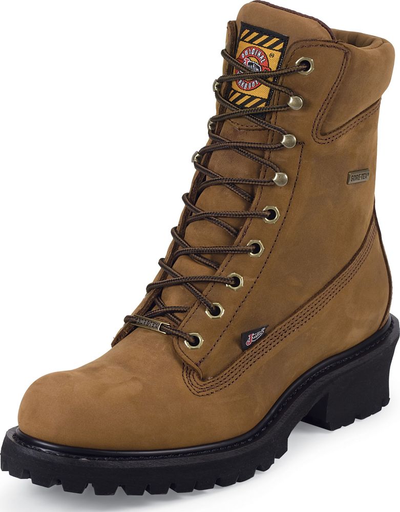 Justin Mens Justin Waterproof GORE-TEX Steel Toe Logger Work Boot Brown Medium (D, M) WK612 Justin Mens Justin Waterproof GORE-TEX Steel Toe Logger Work Boot Brown Medium (D, M) WK612