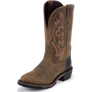 Justin Mens Justin Hybred Western Work Boots Round Toe Rugged Tan Gaucho Wide (2E) WK4646 Justin Mens Justin Hybred Western Work Boots Round Toe Rugged Tan Gaucho Wide (2E) WK4646