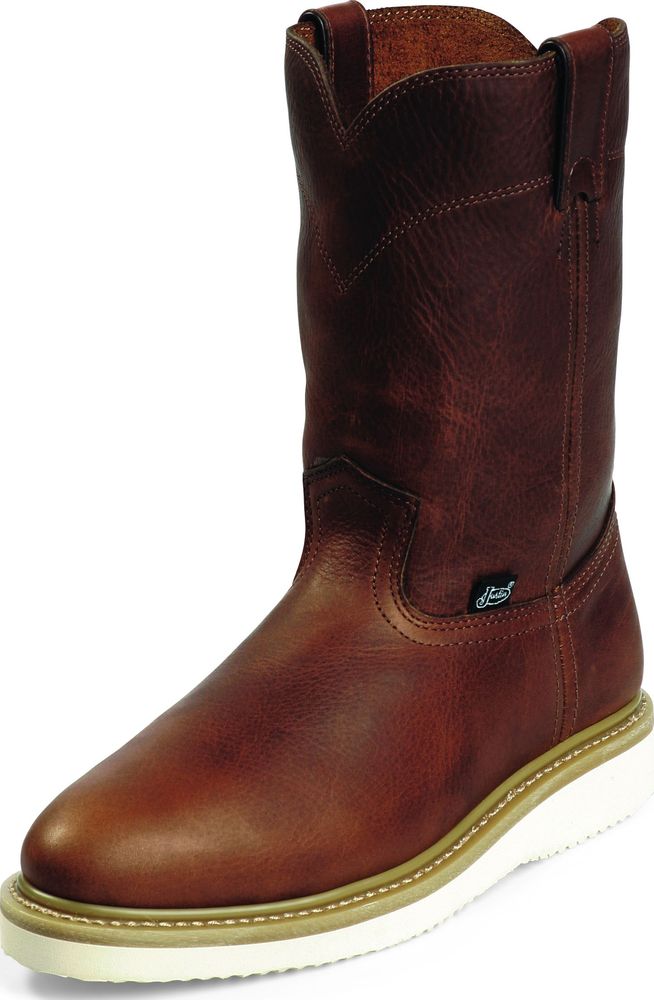 Justin Men's Justin Tan Premium Pull On EH Steel Toe Work Boots Medium (D, M) WK4909 Justin Men's Justin Tan Premium Pull On EH Steel Toe Work Boots Medium (D, M) WK4909