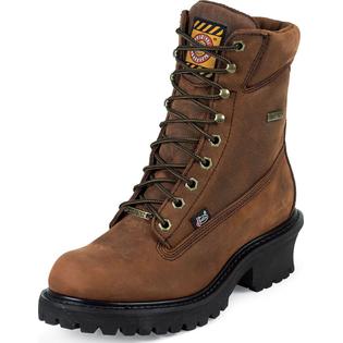 Justin Mens Justin Mahagony GORE-TEX Waterproof Steel Toe Logger Boots Medium (D, M) WK614 Justin Mens Justin Mahagony GORE-TEX Waterproof Steel Toe Logger Boots Medium (D, M) WK614
