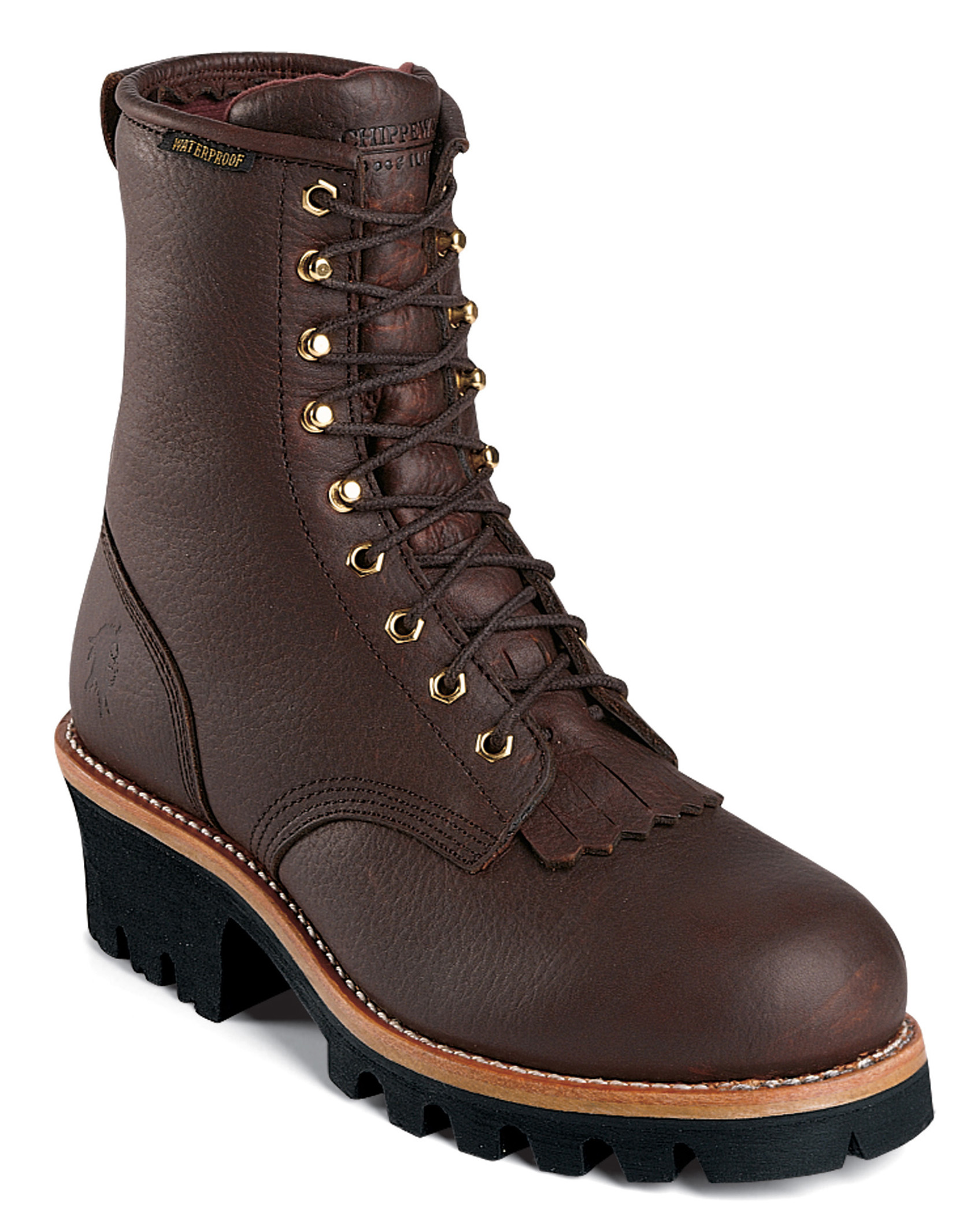 Chippewa Men's Work Boots Logger Leather 8 Chippewa Men's Work Boots Logger Leather 8