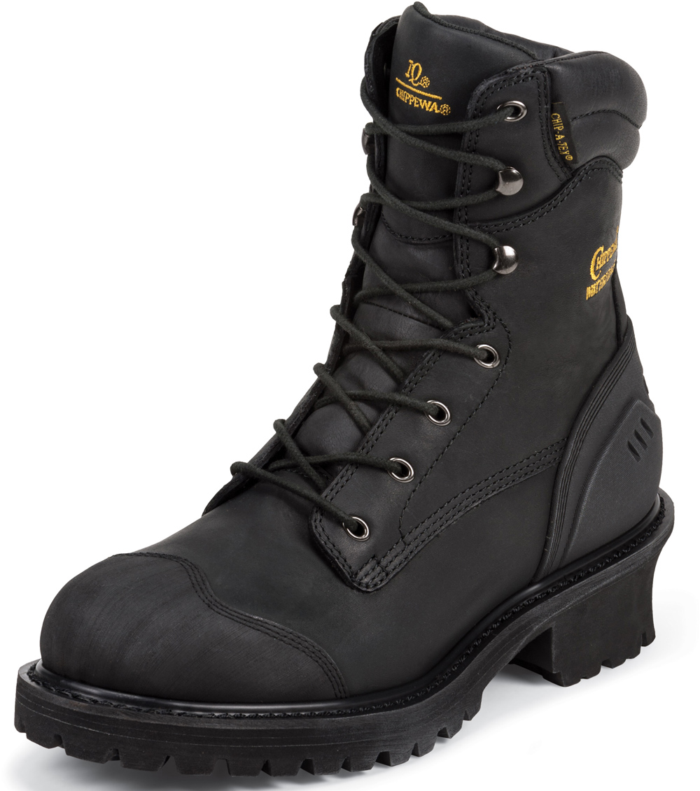 Chippewa Men's Chippewa Composite Rubber Toe Logger Boot Waterproof Black 55056 (D, M) Chippewa Men's Chippewa Composite Rubber Toe Logger Boot Waterproof Black 55056 (D, M)