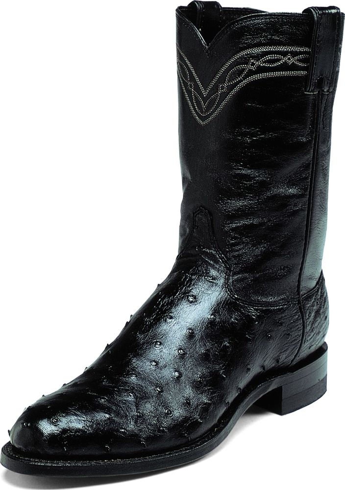 Justin Men's Black Full Quill Ostrich Western Boots Made In USA Wide (2E) 3171 Justin Men's Black Full Quill Ostrich Western Boots Made In USA Wide (2E) 3171