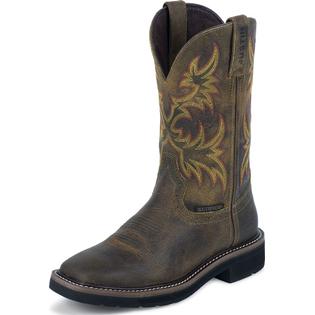 Justin Justin Women's Stampede Waterproof Western Work Boots Square Toe Medium B(M) WKL4689 Justin Justin Women's Stampede Waterproof Western Work Boots Square Toe Medium B(M) WKL4689