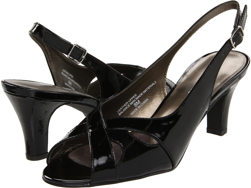 David Tate Women's David Tate Softy Strappy Sandal Open-Toe Black Patent Leather Medium David Tate Women's David Tate Softy Strappy Sandal Open-Toe Black Patent Leather Medium