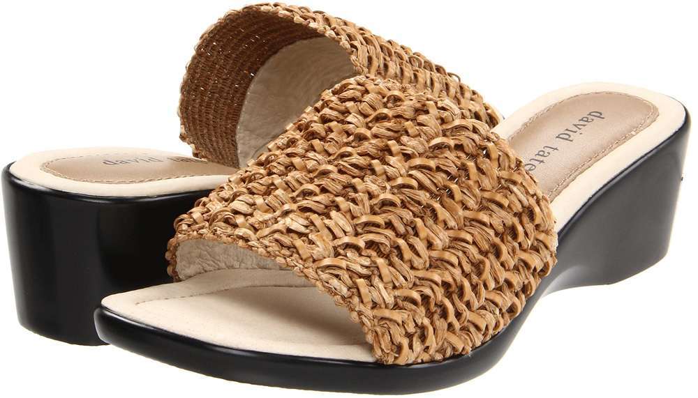 David Tate Women's David Tate Bando Open-Toe Sandal Wedge-Heel Slide Brown Wide David Tate Women's David Tate Bando Open-Toe Sandal Wedge-Heel Slide Brown Wide