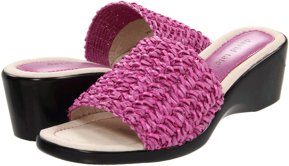 David Tate Women's David Tate Bando Open-Toe Sandal Wedge-Heel Slide Fuchsia Wide David Tate Women's David Tate Bando Open-Toe Sandal Wedge-Heel Slide Fuchsia Wide