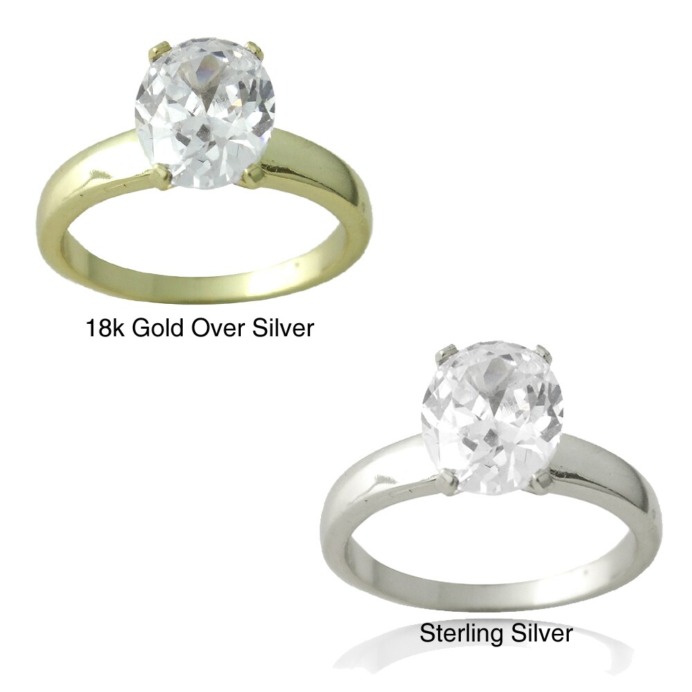Overstock.com Icz Stonez Sterling Silver 4 1/3ct TGW Cubic Zirconia Engagement-style Ring at Sears.com