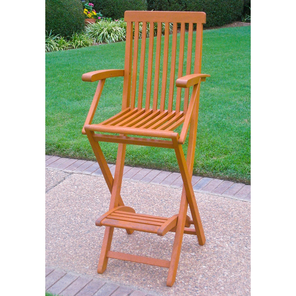 Overstock.com Royal Tahiti Yellow Balau Bar Height Folding Arm Chairs (Set of 2) at Sears.com