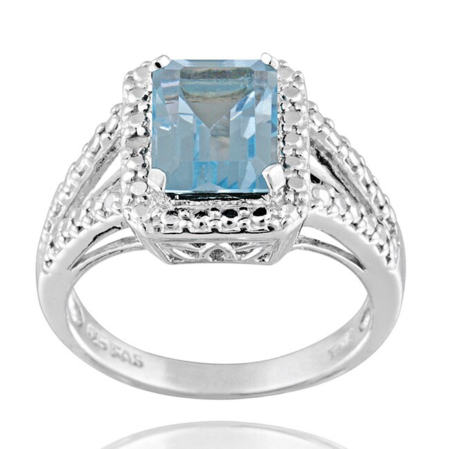 Eziba Collection Glitzy Rocks Silver 3 1/4ct TGW Blue Topaz and Diamond Accent Ring Eziba Collection Glitzy Rocks Silver 3 1/4ct TGW Blue Topaz and Diamond Accent Ring at mygofer.com