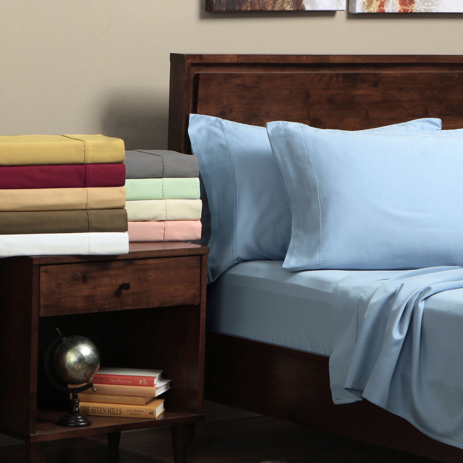 AT HOME by O Egyptian Cotton 300 Thread Count Split King-size Solid Sheet Set at Sears.com