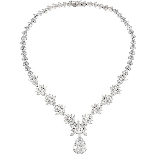 Overstock.com Icz Stonez Sterling Silver CZ Exquisite Wedding Necklace at Sears.com