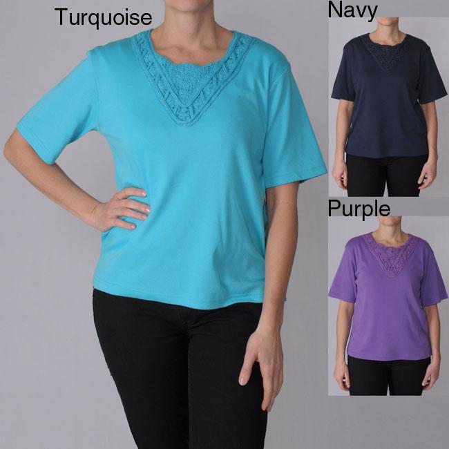 Oliver & James Adi Designs Women's Embellished Neck Tee at Sears.com